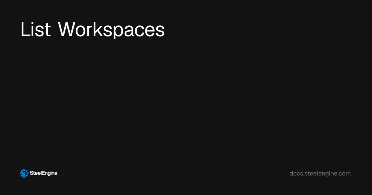 List Workspaces | SteelEngine Docs